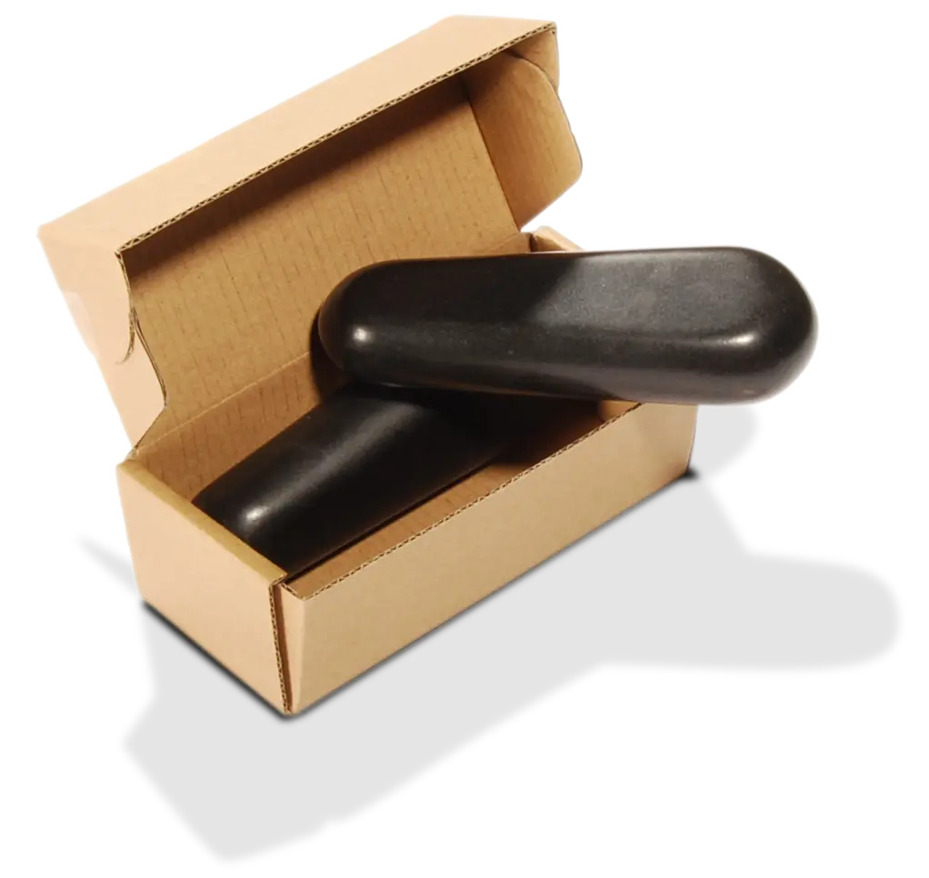 2 Piece Triangular Shape Basalt Pressure Trigger Point Hot Stone Tool Thumb Saver Pack, Black - Master Massage