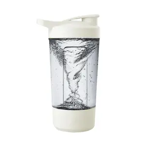 Electric Protein Shaker the ordinary Bottle USB Rechargeable, 400ml Transparent PC Mixing reusable water Cup with Scale & White Lid, Portable Automatic Stirring Mug for Fitness Travel tumbler gift bpa-free stainless steel
