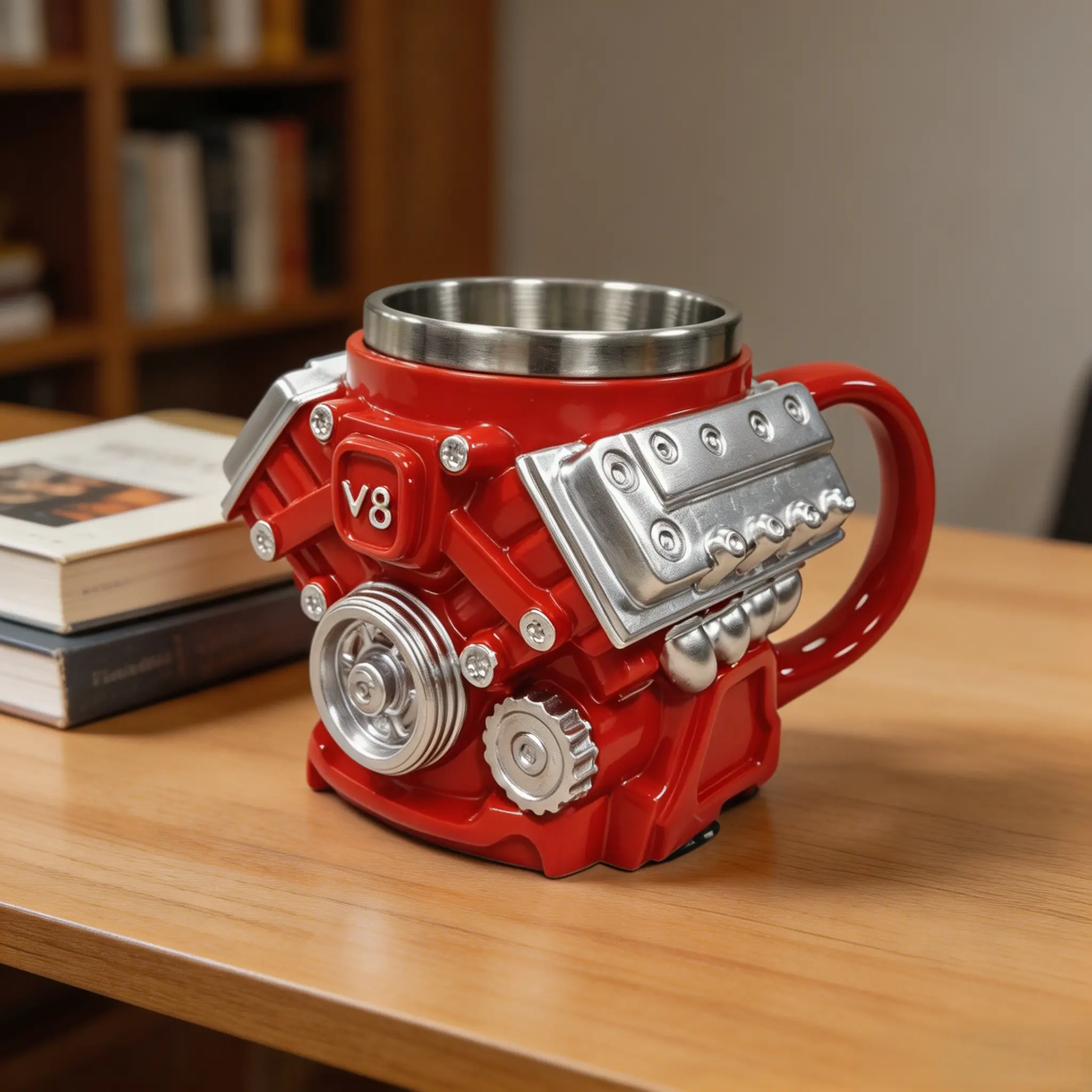 1pcs 10oz Modern 3D V8 Engine Block Insulated Tumbler Mug - Personalized Stainless Steel Thermal Cup, 10.9cm Height Collectibles, Father's Day Gift for Husband, Desk Setup Kitchen Drinkware, Boyfriend