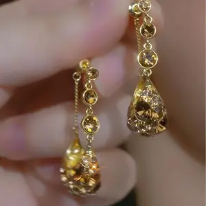 LisiZen Brown Maillard Basket Earrings for Women, 2025 New Trend Jewelry, Luxury Chic Elegant Statement Design DZEH2144