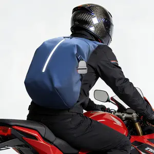 Motorcycle Backpack Large Capacity for Men & Women, Waterproof Urban Travel Backpack with Helmet Bag, Reflective Laptop Backpack for Riding, Commuting, and Outdoor Use