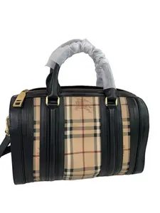 Pre-owned BURBERRY Knight Check Mini Boston Hand & Crossbody Bag/EE04717007/7007
