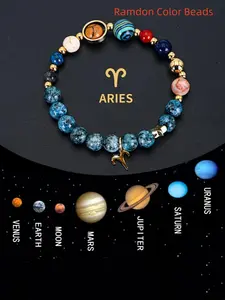 ZZHS Constellation Design Beaded Bracelet, Fashionable Jewelry for Women & Men, Trendy All-match & Exquisite Jewelry for Birthday Gift