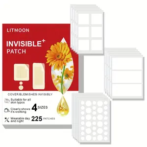 225PCS hydrocolloid acne patches, 4 sizes, multi-purpose acne patches, transparent, ultra-thin, suitable for covering facial and body imperfections, essential for daily skincare, Acne Pimple Patch, Acne Clearing Products