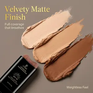 Foundation Stick,2 in 1 Dual-Ended Long-Lasting & Waterproof Concealer Korean Foundation Contour Sticks,Contouring Foundation with Brush,Full Coverage Matte Finish for Face Makeup