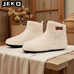 JEKO House Slippers For Women Men -  High-Top Ankle-Warming Slip-On Sock Sneakers & Slippers, Non-Slip, Cozy & Flexible for Home and Indoor Exercises, Indoor Fuzzy Footwear With Soft Rubber Sole Walking Shoes Girl Women Slide Flipflop