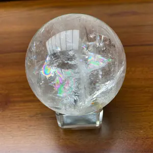 Colorful Clear Quartz Sphere Ball- Crystal Ball Decoration Gift Ornament Rainbow Color