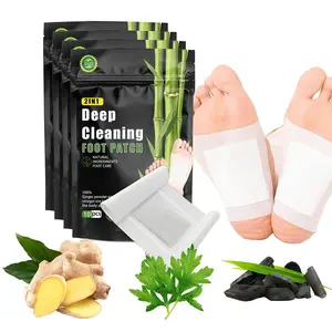 20PCS Ginger & Bamboo Herbal Foot Patches – Overnight Foot Care Pads