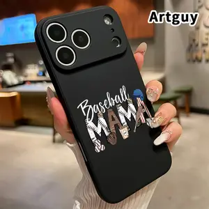 Baseball Mama Tribute Phone Case for  iPhone 17 Pro Max 16 Plus 15 14 13 12 11 Air XR E Liquid Silicone TPU Anti-Fall Ultra Slim Soft Bumper Cover for Girl
