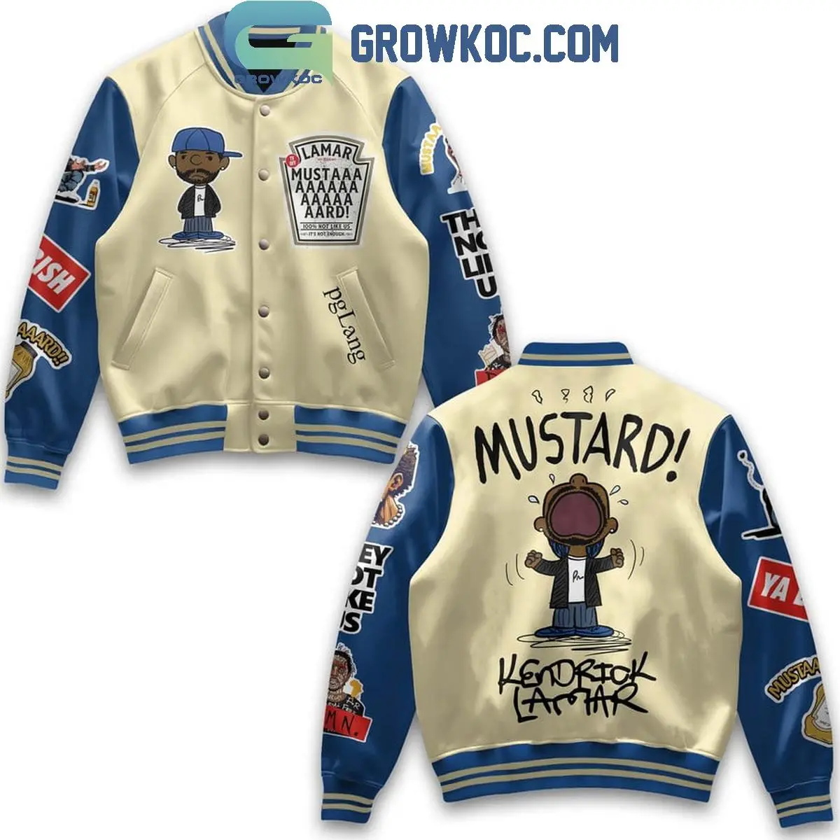 Lamar Mustard Not Like Us Ya Dish Baseball Jacket