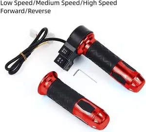 Electric Bicycle Twist Throttle Handle for Speed Control 20x15x5cm ABS Waterproof Accelerator with Comfortable Grip Compatible with E-Bike Scooter Mountain Bike Red