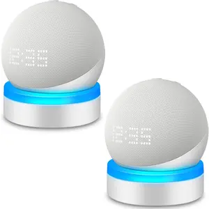 Table Holder for Echo Dot 4th/5th Generation, Stand Mount Base with Light Guide for Echo Dot 4th/5th Gen, Built-in  Management(2pack,White)