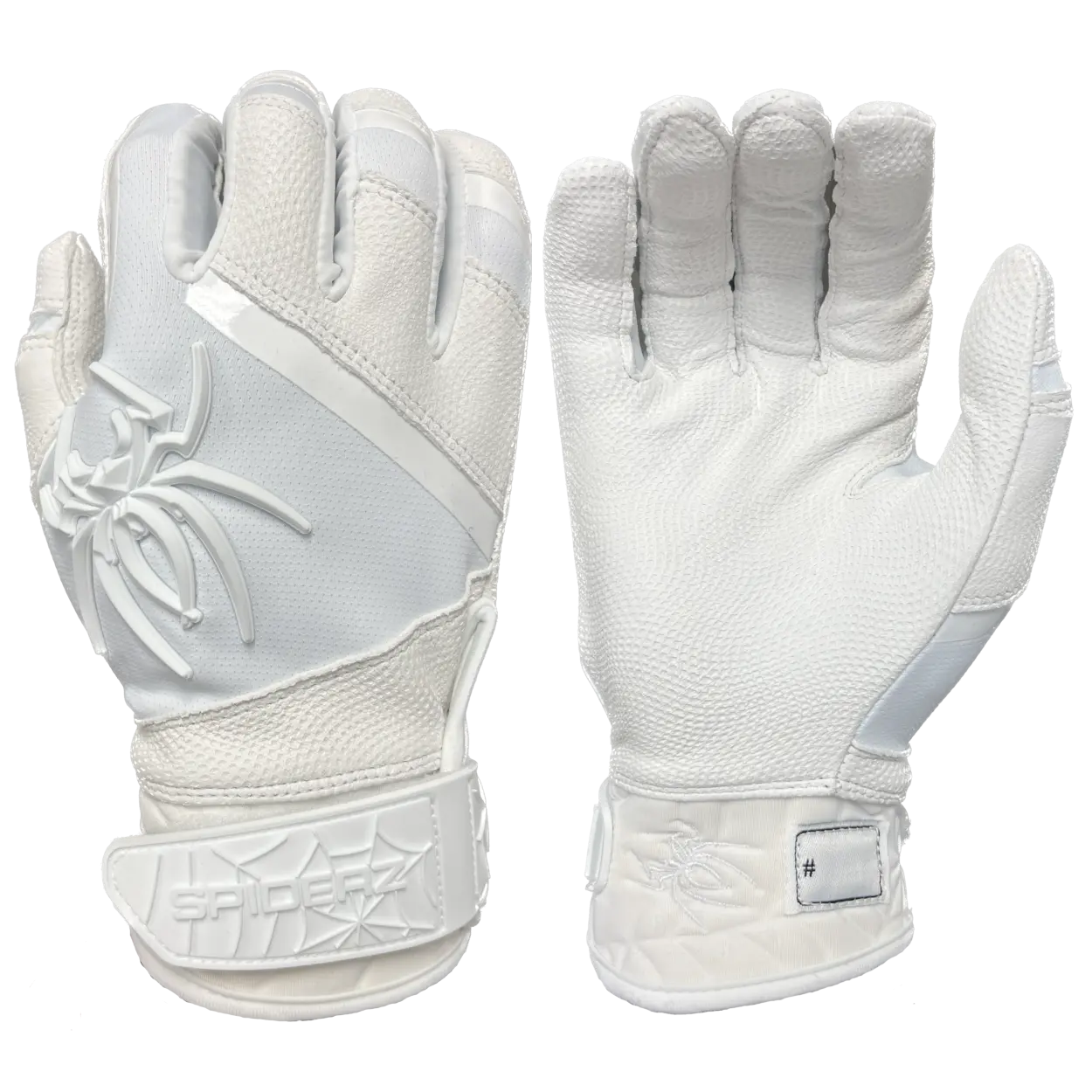 Spiderz PRO PREMIER Batting Gloves - White/White "WHITEOUT"