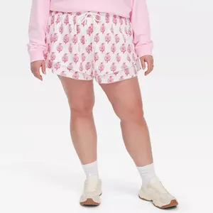 Women's Bouquet Drawstrings Shorts Pink - Roller Rabbit 1X