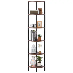 VEVOR 6 Tier Corner Shelf with LED Light, 68" Tall Corner Bookshelf with Storage Shelves for Collectibles, Display Shelf with Multi-color Lights Controlled Via RC/APP for Bedroom, Living Room, Office