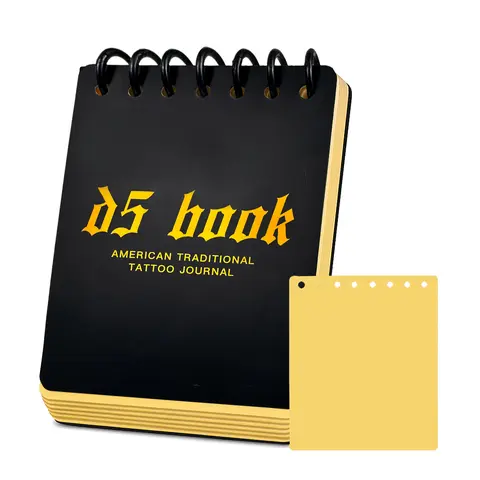 D5 Tattoo Practice Flipbook - 7 Sheets 3MM Silicone Skin, Needle-Compatible Portable Reusable Training Journal for DIY Artists, All Skin Types, Premium Material, Tattoo Needle
