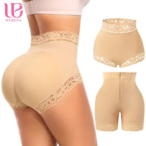 Werena Padded Underwear for Women Butt Lifting Panties Tummy Control Shapewear Butt Pads Lace Booty Enhancer Panty