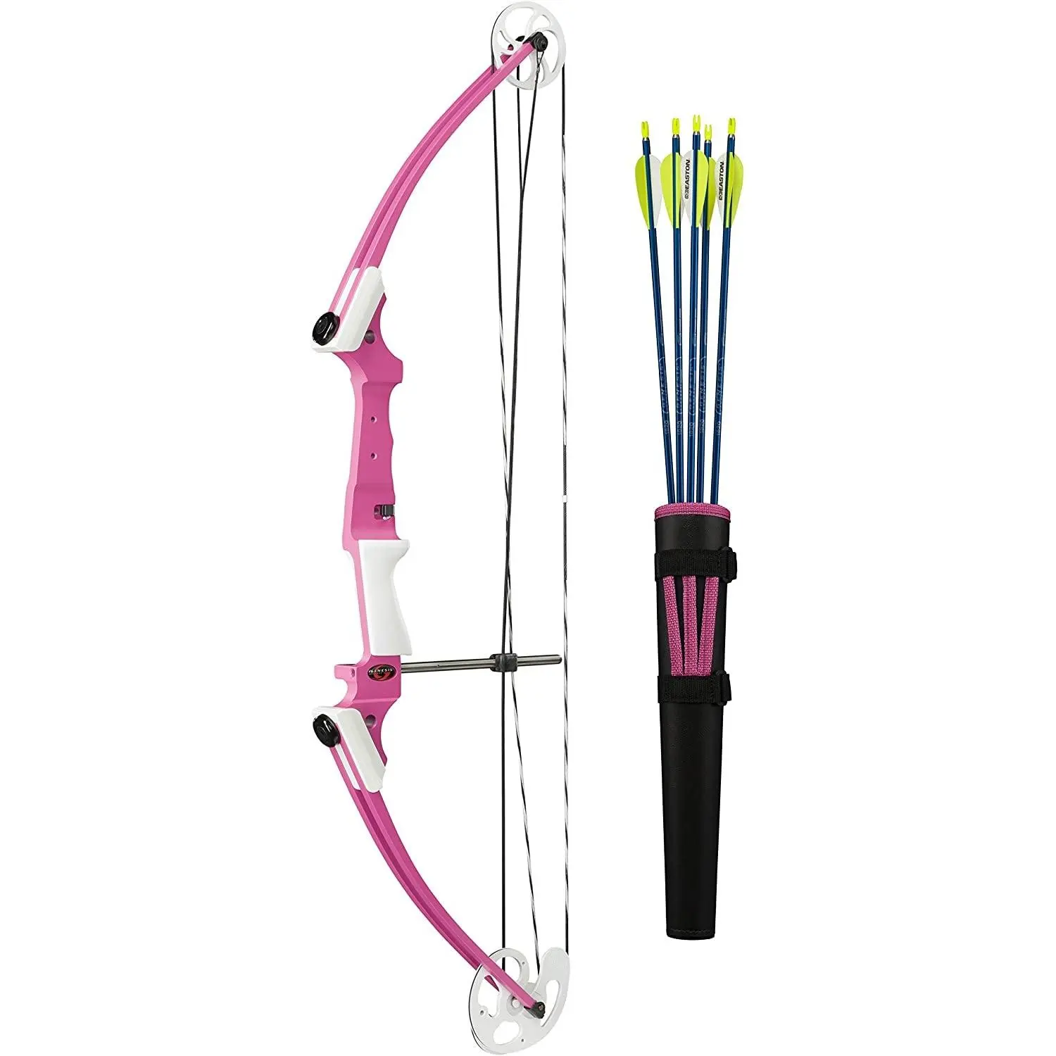 Genesis Original Archery Compound Bow and Arrow Set, Draw Hand-Right, Pink Genesis Original Archery Compound Bow and Arrow Set, Draw Hand-Right, Pink
