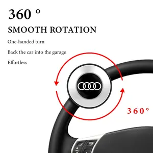 Audi Car Steering Wheel Power Assist Spinner Knob, Steering Wheel Booster Ball, Rotating Steering Assist Knob, Steering Wheel Aid Accessory, Designed to Assist Steering Control and Improve One-Handed Turning Convenience.