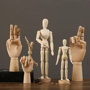 Artistic Wooden Hand Model Kit, Artist Human Body Drawing Doll Set, Poseable Wood Tools for Painting & Sketching, Home Decor Accessories, Craft Figurine, DIY Handmade Craft