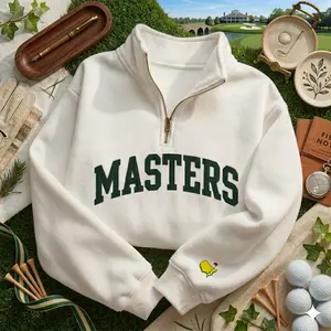 Masters Tournament 2026 Augusta Embroidered Quarter Zip, Golf Tradition Sweatshirt, Green Jacket Inspired Gift for Golf Lovers