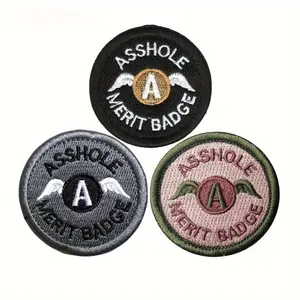 3pcs Embroidered Applique - Durable Polyester, Hook & Loop Fastener, Colorful Text Design for Tactical &, Humorous Badge|Circle Patch Design|Colorful Embroidery