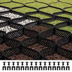 Fathersdaygift  Permeable Gravel Grid, 3 in Depth, 24.93x9.52 FT/7600x2900 mm, 1880 LBS Per Sq Ft Grass Ground Retainer, Driveway Stabilization Grid, Ideal for Driveways, RV Parking