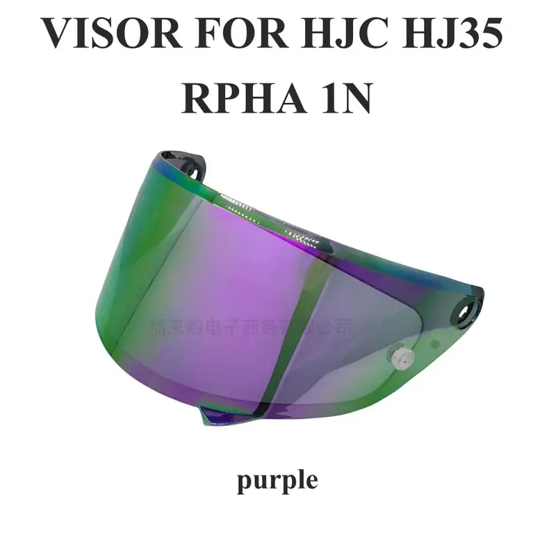 HJC Motorcycle Helmet Replacement Visor - 1-Piece Polycarbonate Lens for HJ-35, RPHA 1N Helmets, UV Protection, Anti-Fog, Durable, High Flexibility, Purple Motorcycle Protective Gear Accessory