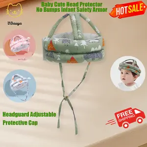 Breathable Baby Head Protector – Ultra-Light Soft Cushion Infant Head Protector Helmet – No Bumps, Toddler Safety Headguard Hat Adjustable Baby Head Protector Helmet baby helmet Lightweight Protective Headgear Cute Cartoon Prints baby accessories