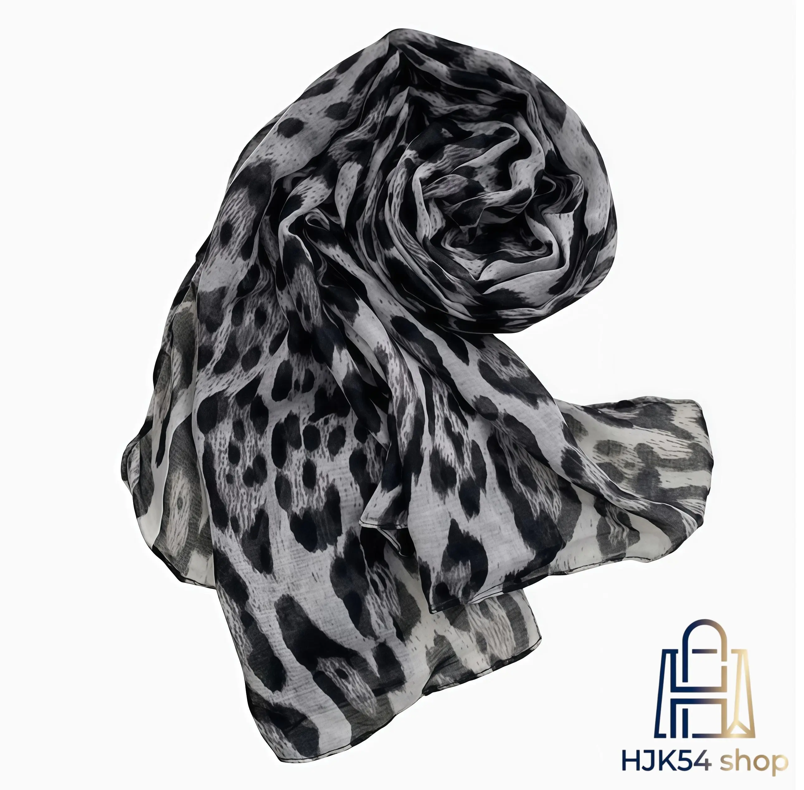 Leopard Print Chiffon Scarf, Lightweight Animal Pattern Shawl, Breathable Sheer Neck Wrap, Versatile Large Scarf for Casual & Streetwear