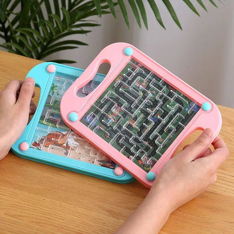 Plastic Handheld Ball Maze Puzzle Toy - Screen-Free Kids Game, Track Rolling Ball Design, Enhances Coordination via Learning Through Play, Portable