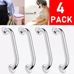 12 Inch Shower Grab Bar Chrome Stainless Steel Bathroom Grab Bar, Shower Handle, Bathroom Balance Bar, Safety Hand Rail Support - Handicap, Elderly, Injury, Senior Assist Bath Handle