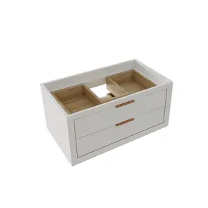 Floating Bathroom Vanity 36 Inch | Glam 36" Modern White Floating Vanity Base