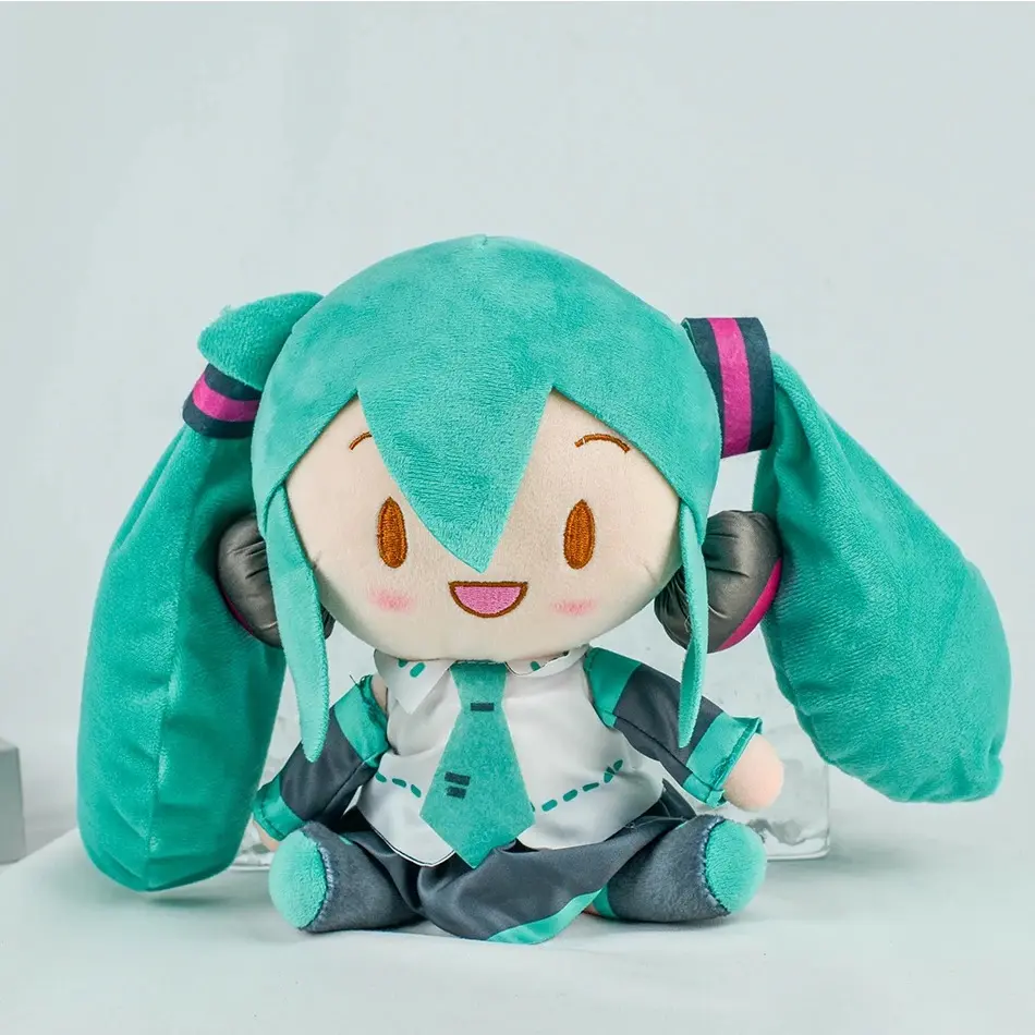 Cartoon 20cm Hatsune Miku Plush  Toy Anime Sakura Miku Snow Miku Character Sitting posture Fufu Gift