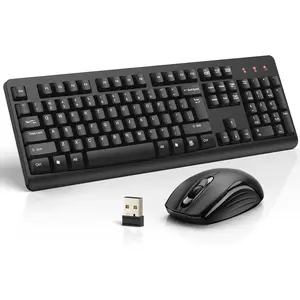 Keyboard and  Combo, Full-Size  Keyboard & Optical , Low-Noise Typing & Clicking,Long  Life,Spill-Resistant,2.4G Lag-Free USB Receiver for PC,Laptop,
