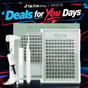 YOULUCK Upgraded Lash Clusters Kit – Soft Fluffy Long-Lasting Lashes with Glue Remover & Tweezer for Easy At-Home Application