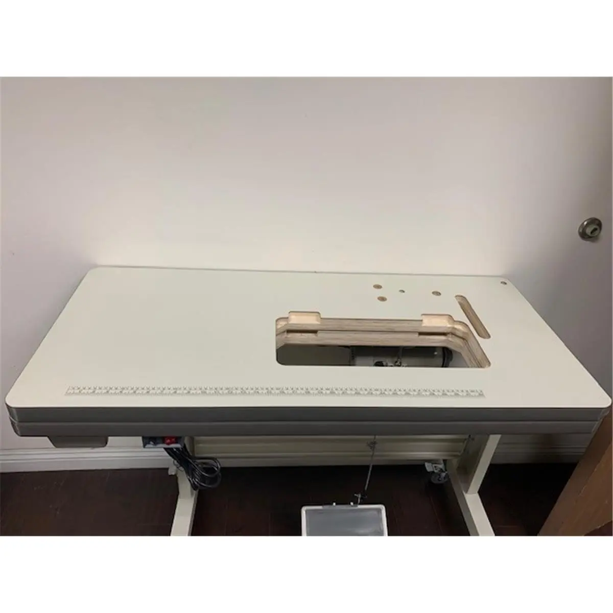 Feiyue 1541 Industrial Sewing Table - 48 in, 62 lb, Pre-Drilled Sewing Machine Accessories with Belt Slot, Compatible with DL8700, 5550, DU1118 Single-Needle Lockstitch Units (Machine Not Included)