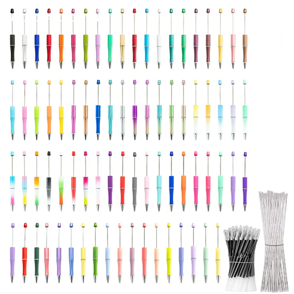 Random 50pcs bead pens with an extended rod can be handcrafted for creative DIY, suitable for office supplies with a complimentary pen core summerwins Beaded Pens Aesthetic Pens