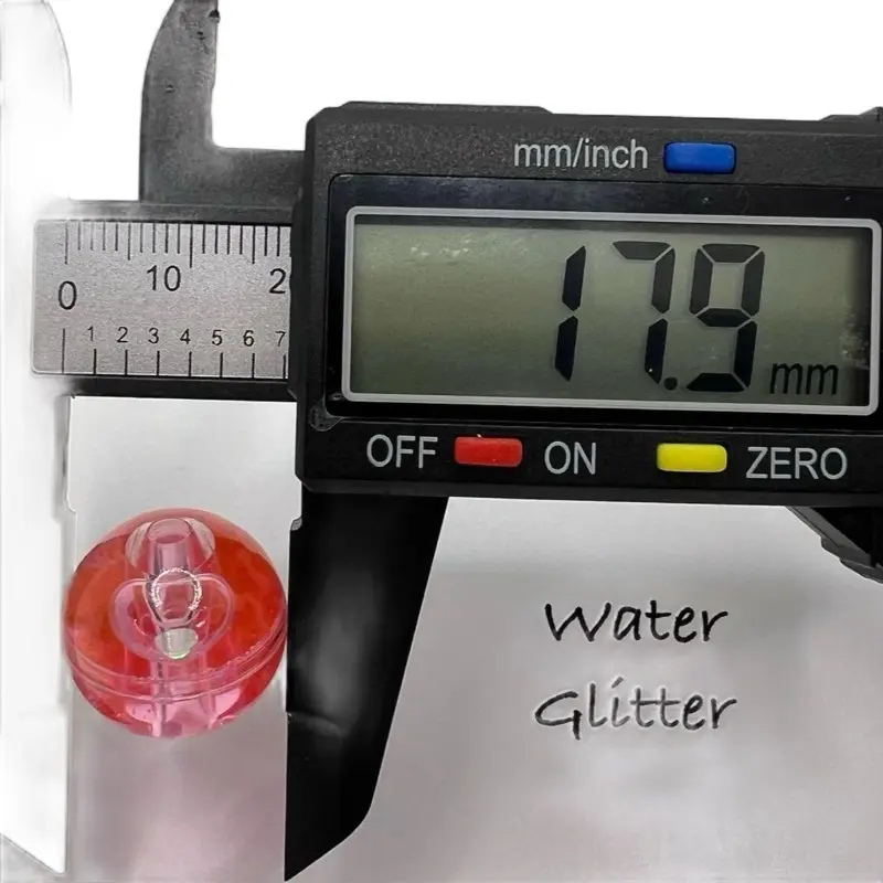 18mm Water Filled Glitter Beads - Pack of 18 for Beaded Pen Round Beadable quicksand bead