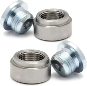 M18x1.5 Stainless Steel Mounting Bung & Plug Set - 2 Bungs, 2 Plugs, Weld Fittings for Pipes & Plumbing