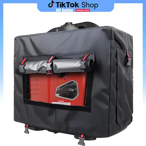 Outdoor Generator Cover While Running, Universal Portable Generator Tent Shelter for Most Generators up to 4000W, 21.7" x 13.8" x 17.4", Roll-Up All-Around Access, Black     Snow Compact Storage Backup Power Ventilation Weather Conditions Snow Snow Dust