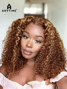Anytime Bob Wig 4x4 Lace Water Wave Human Hair Wig, Wearable Pre-Bleached Pre-Cut Closure Short Curly Bob Wig, Natural Hairline 200% Density Curly Hair Wigs Human Hair Wavy