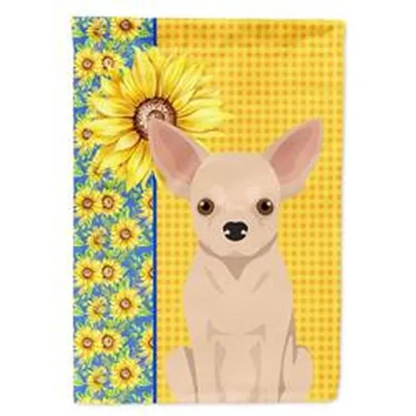 11.25 x 15.5 in. Summer Sunflowers Fawn Chihuahua Garden Flag