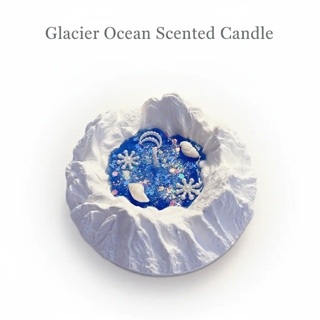 [2026 Valentine's Gift]-Nordic Glacier Ocean Plaster Jelly Candle | Cozy Bedroom Tabletop Fragrance for Homebodies, Hostess Gift & Self-Care Nights