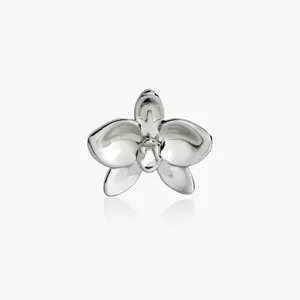 en route Orchid Ring in Silver, Orchid-inspired Flower Jewelry with Glossy Silver Tone, Versatile Piece for Everyday Styling & Layering Sets