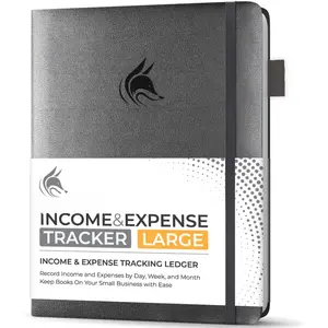 Income & Expense  Large - Accounting & Bookkeeping Ledger Book for Small Business - 2-Year Record Notebook, A4 ( Black)