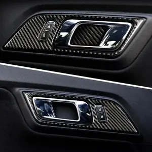 Mustang 2015-2023 Real Carbon Fiber Interior Door Handle Overlay