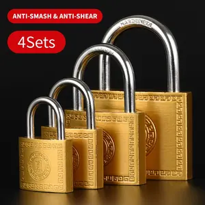 [4PCS VALUE PACK] Heavy Duty Enhanced vintage Chinese-style padlocks, blending traditional Oriental aesthetics with modern heavy-duty security, for securing everything from office cabinets and warehouse gates to luggage and storage boxes, cultural gift