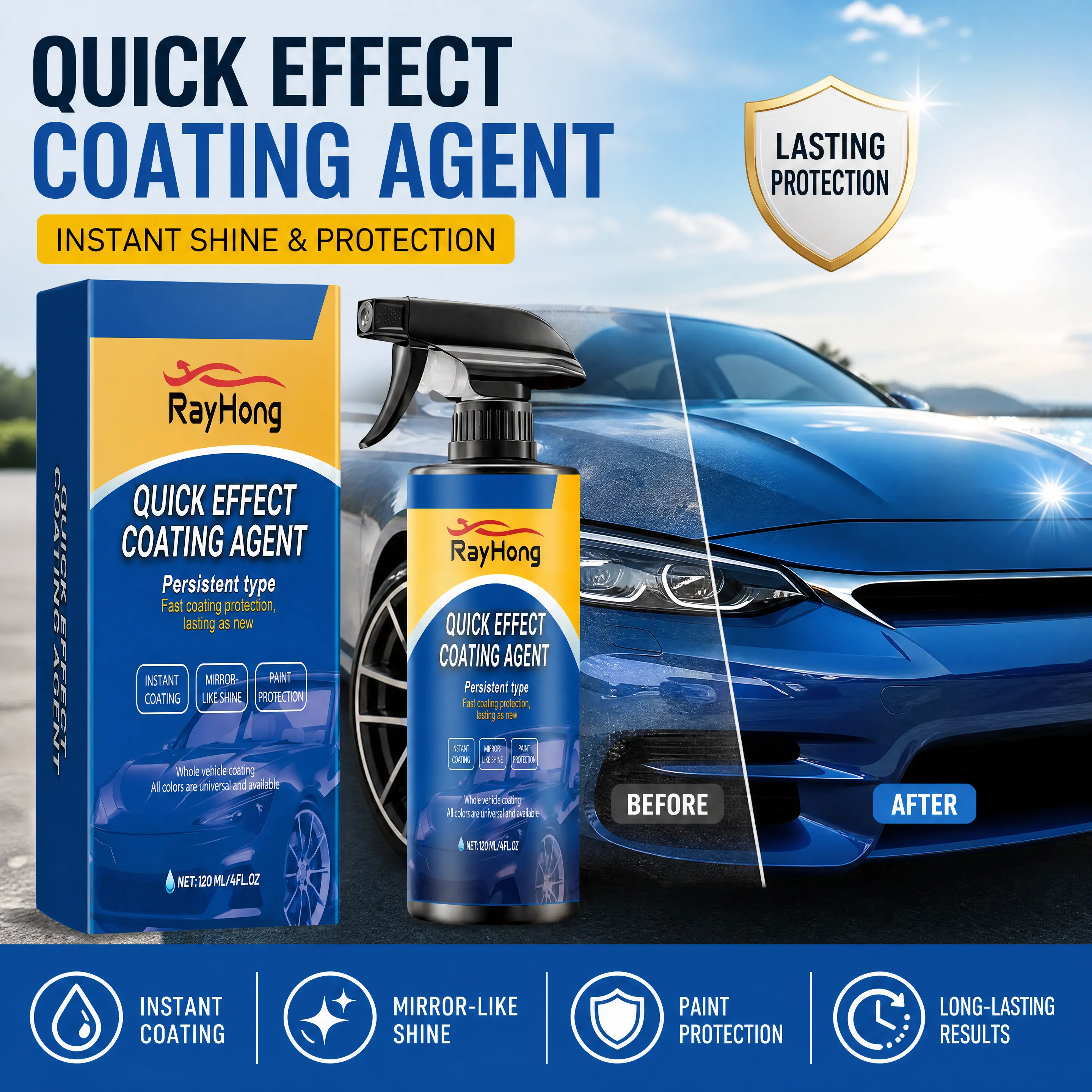 Car Coating Spray – Restores Paint, Acts as Wax & Sealant, and Cares for Your Car