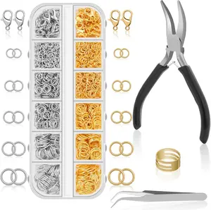 Jump Rings for  Making Supplies and Necklace Repair with Jump Ring Pliers and Open Jump Ring(1200Pcs  and )
